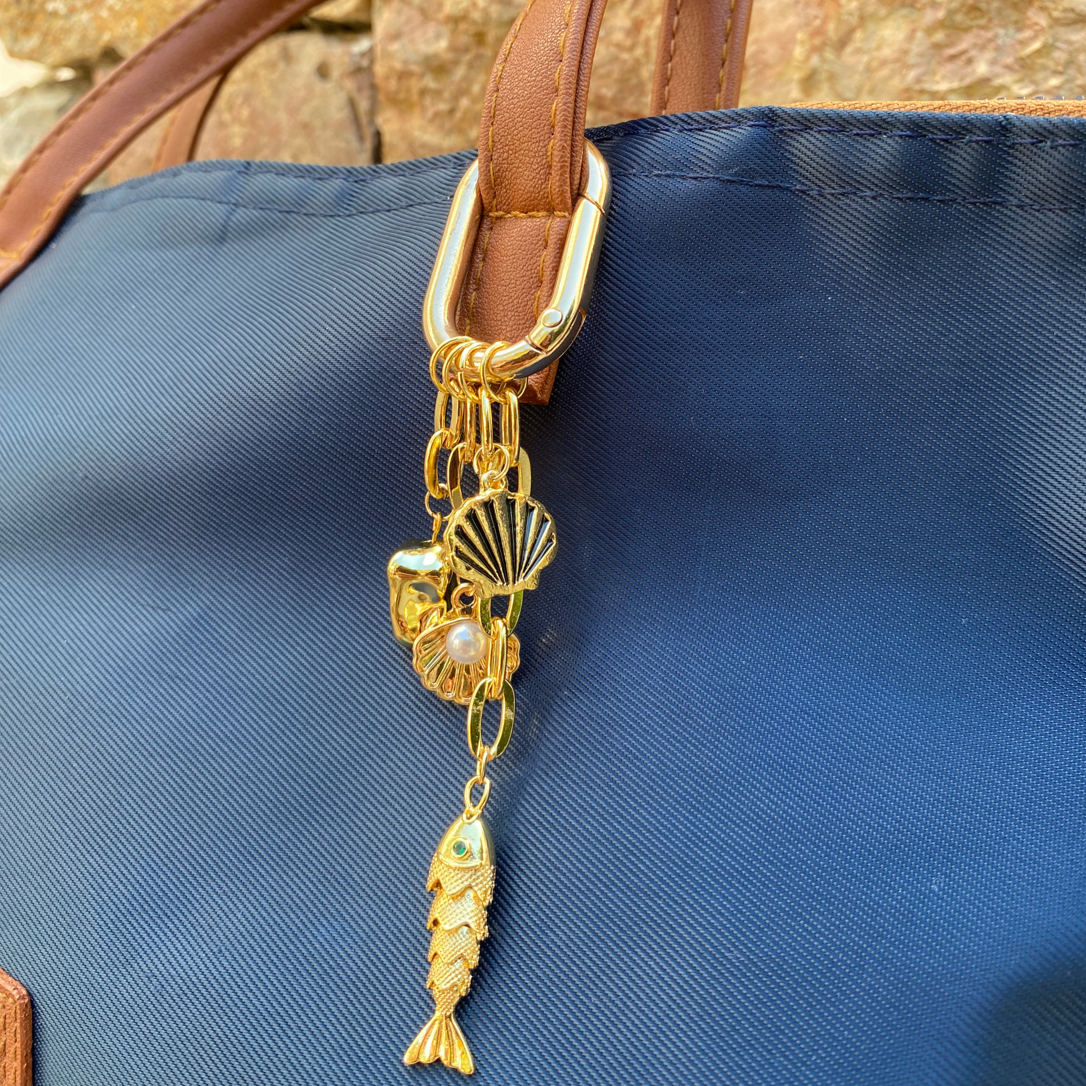 Altın Kaplama Zincirli Çanta Süsü – KeyCharm (Bag Charm) | Happyangels