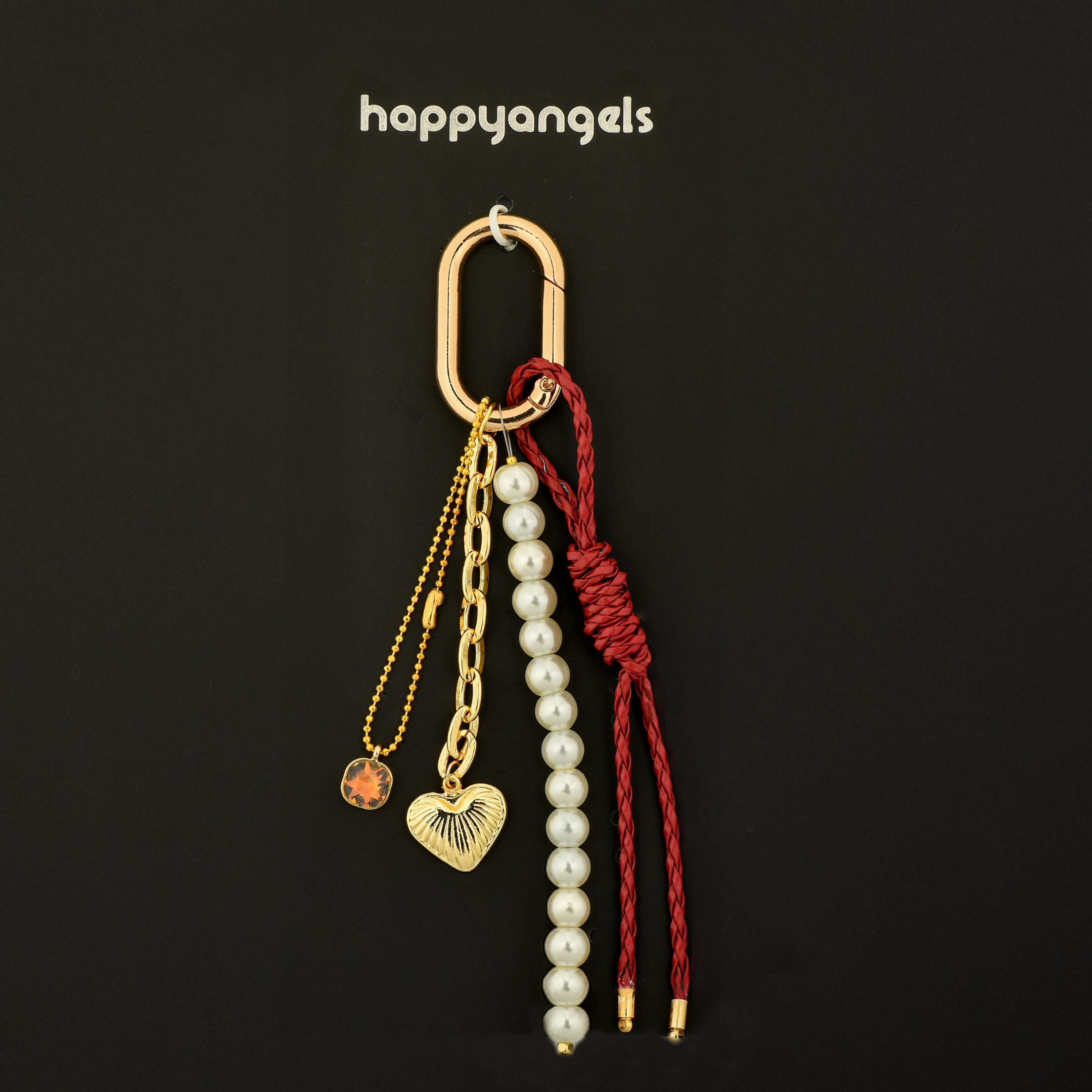Crimson Heart Handmade Knit Textured Bag Charm – RopeCharm (Bag Charm) | Happyangels