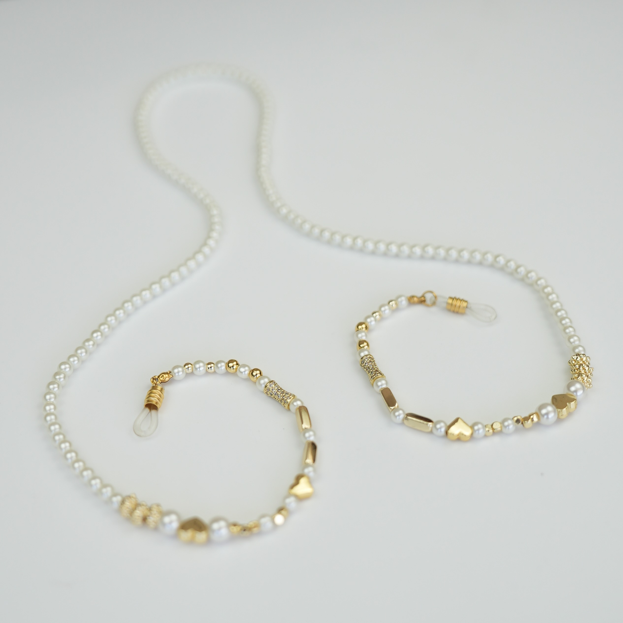 Golden Glow Altın Kaplama Zirkon Taşlı Gözlük Askısı – EyewearCharm (Glasses Chain) | Happyangels