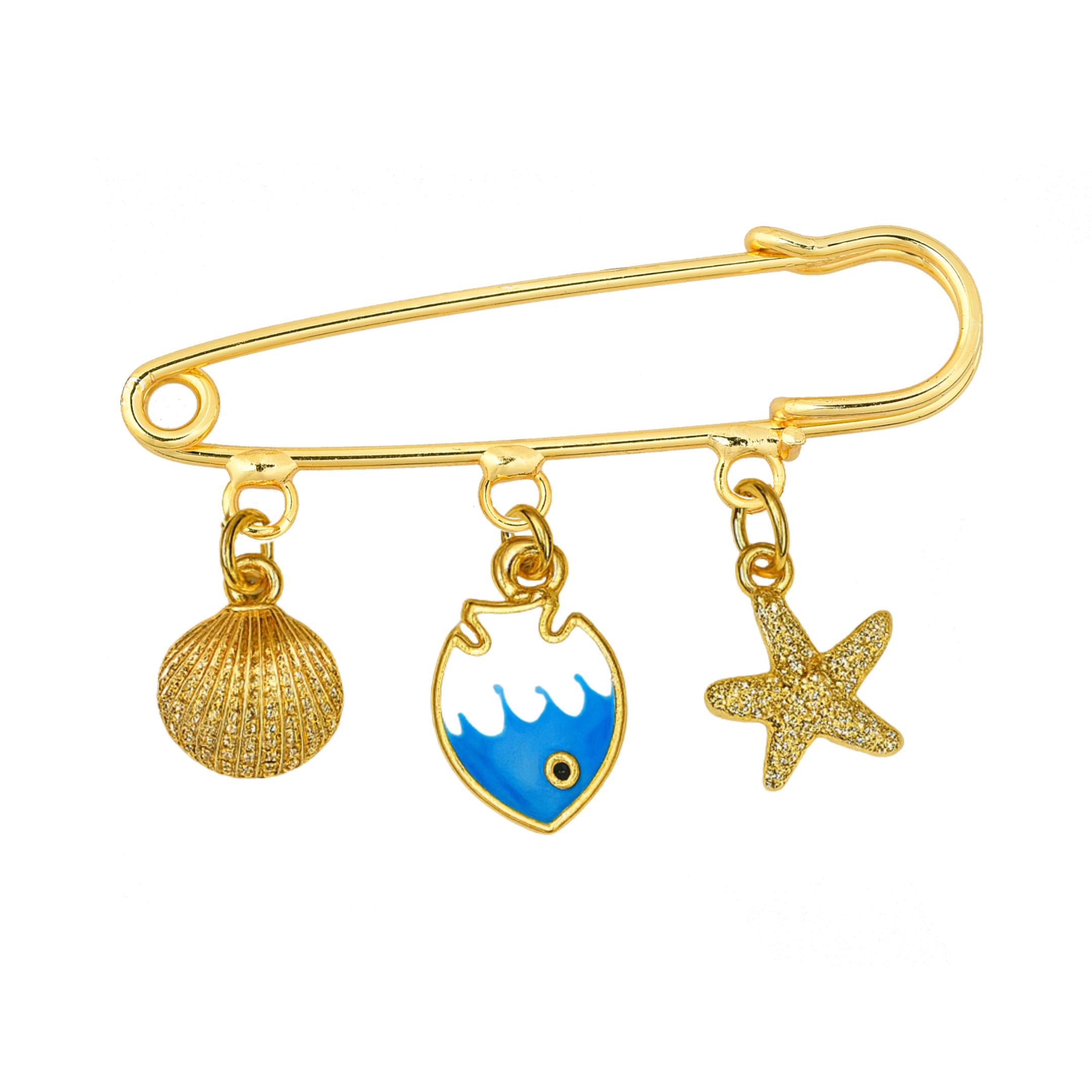 Blue Splash Çengelli İğneli Giyim & Çanta Süsü – PinCharm (Bag Charm) | Happyangels