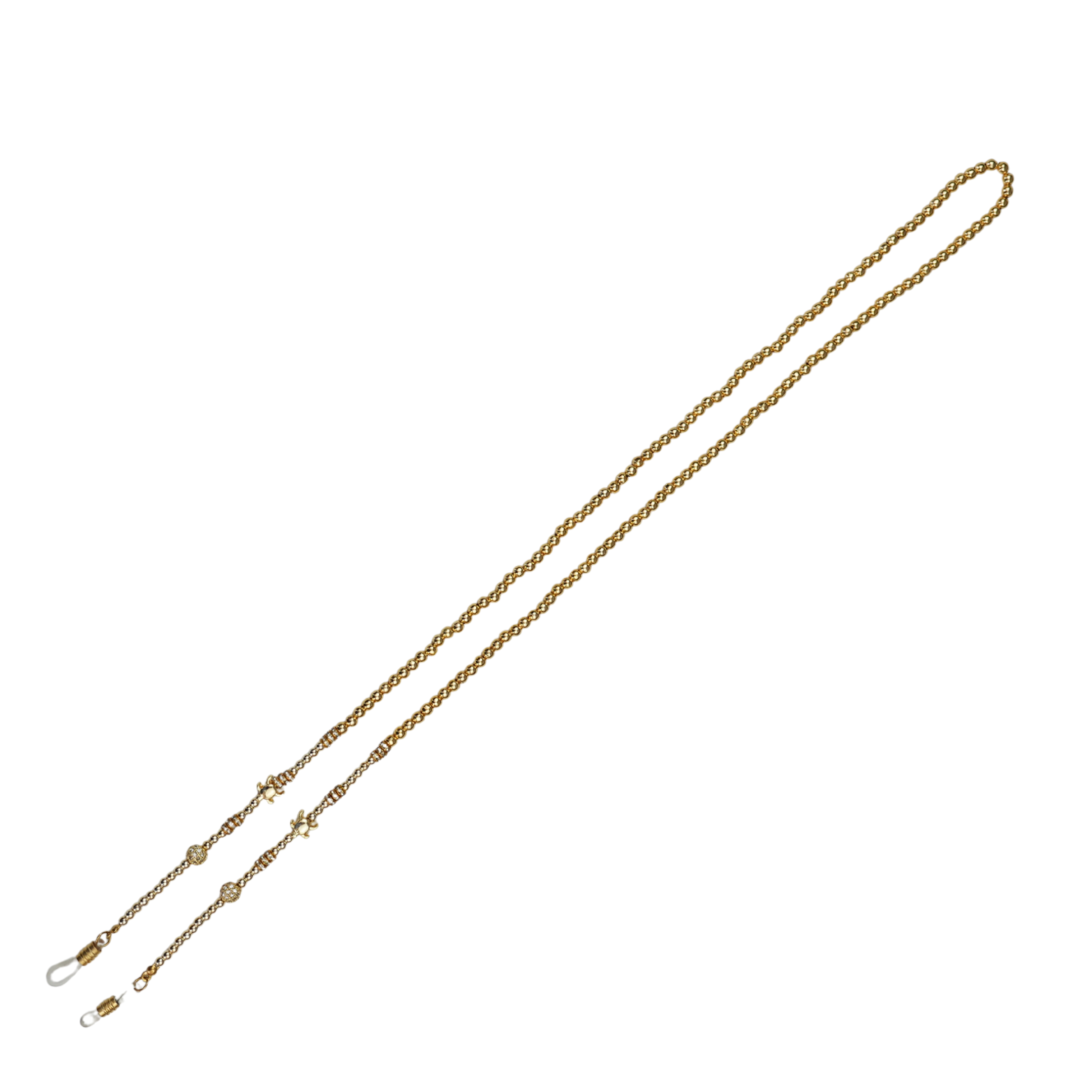 Golden Look Altın Kaplama Zirkon Taşlı Gözlük Askısı – EyewearCharm (Glasses Chain)| Happyangels