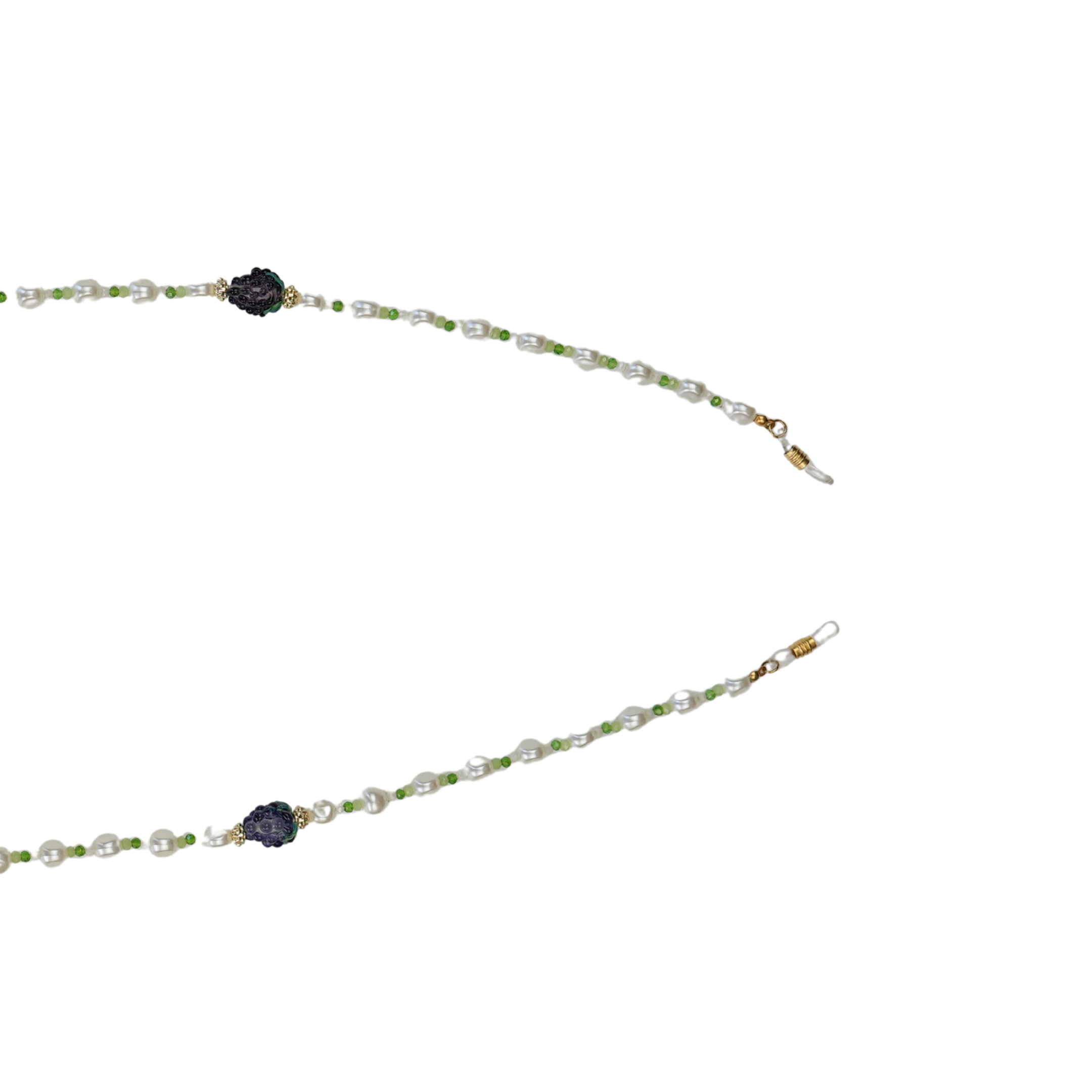 Beary Pearl Murano Esintili Cam İşlemeli Gözlük Askısı– EyewearCharm (Glasses Chain) | Happyangels