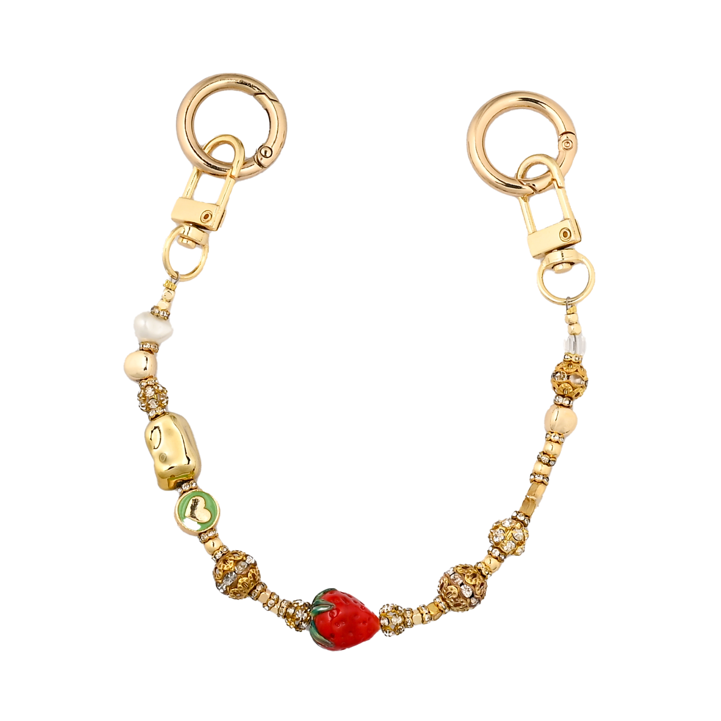 Berry Gold Murano Esintili Cam İşlemeli Çanta Süsü – LuxCharm (Bag Charm) | Happyangels