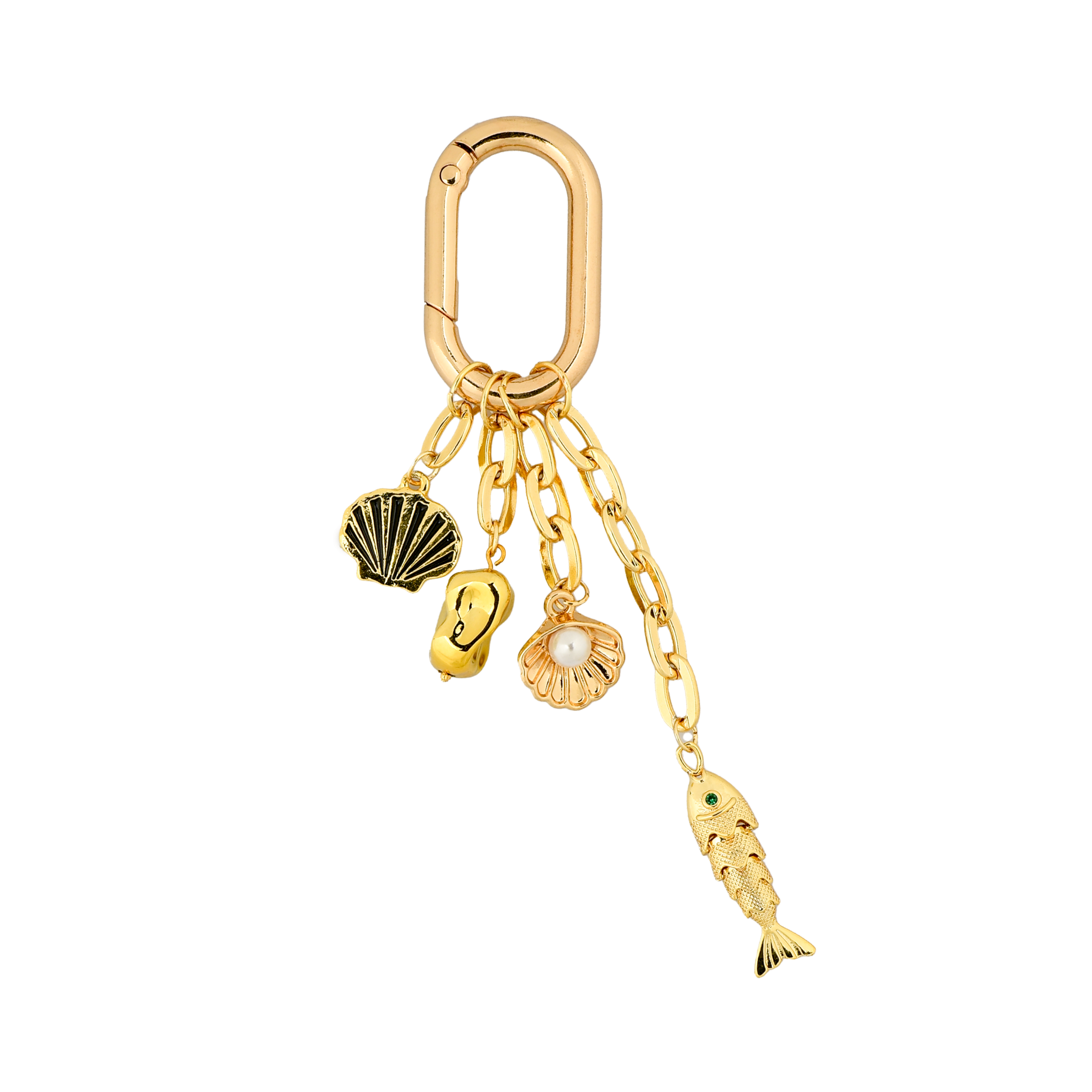 Golden Shore Altın Kaplama Zincirli Çanta Süsü – KeyCharm (Bag Charm) | Happyangels