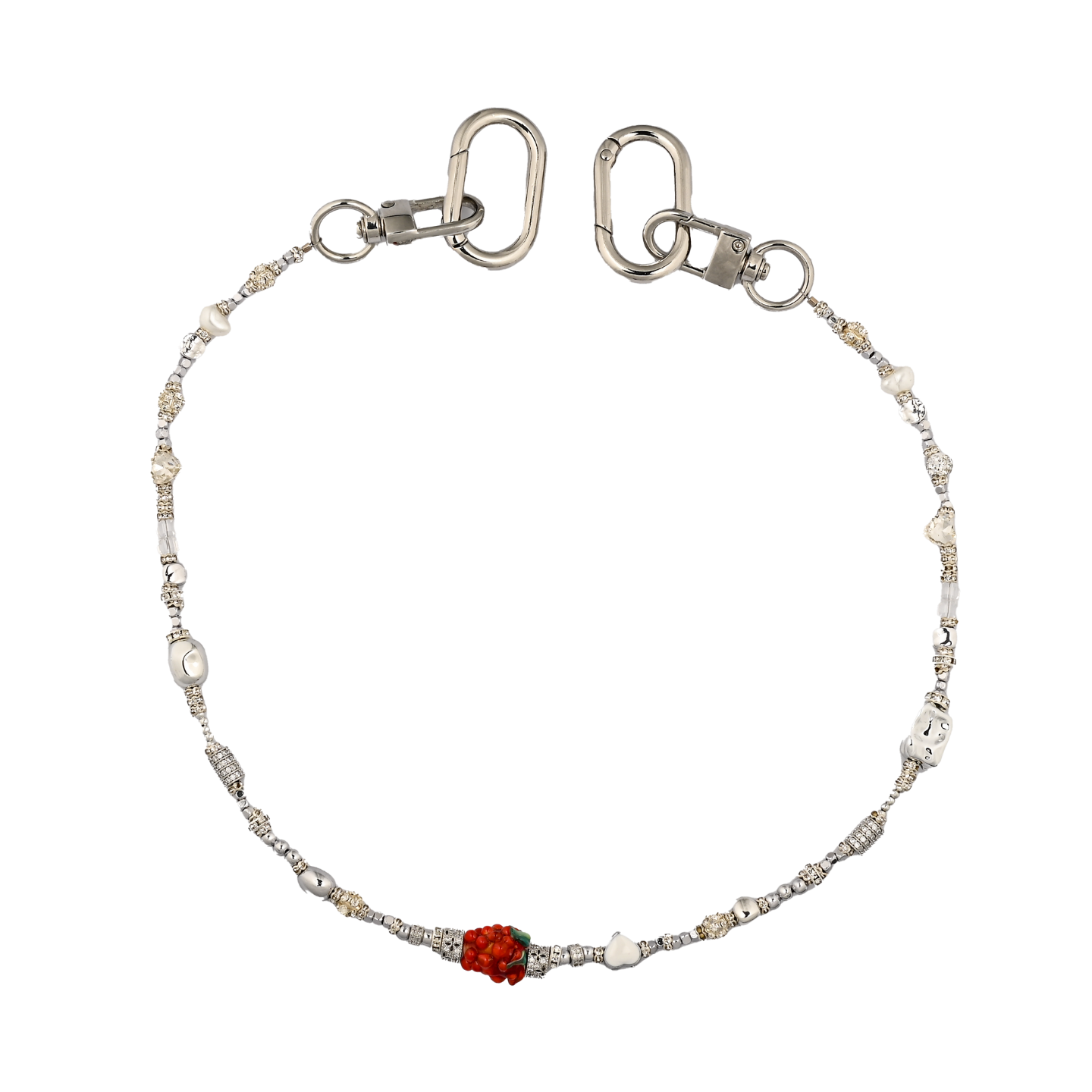 Silver Vine Murano Esintili Cam İşlemeli Altın Kaplama Zirkon Taşlı Çanta Süsü – LuxCharm (Bag Charm) | Happyangels