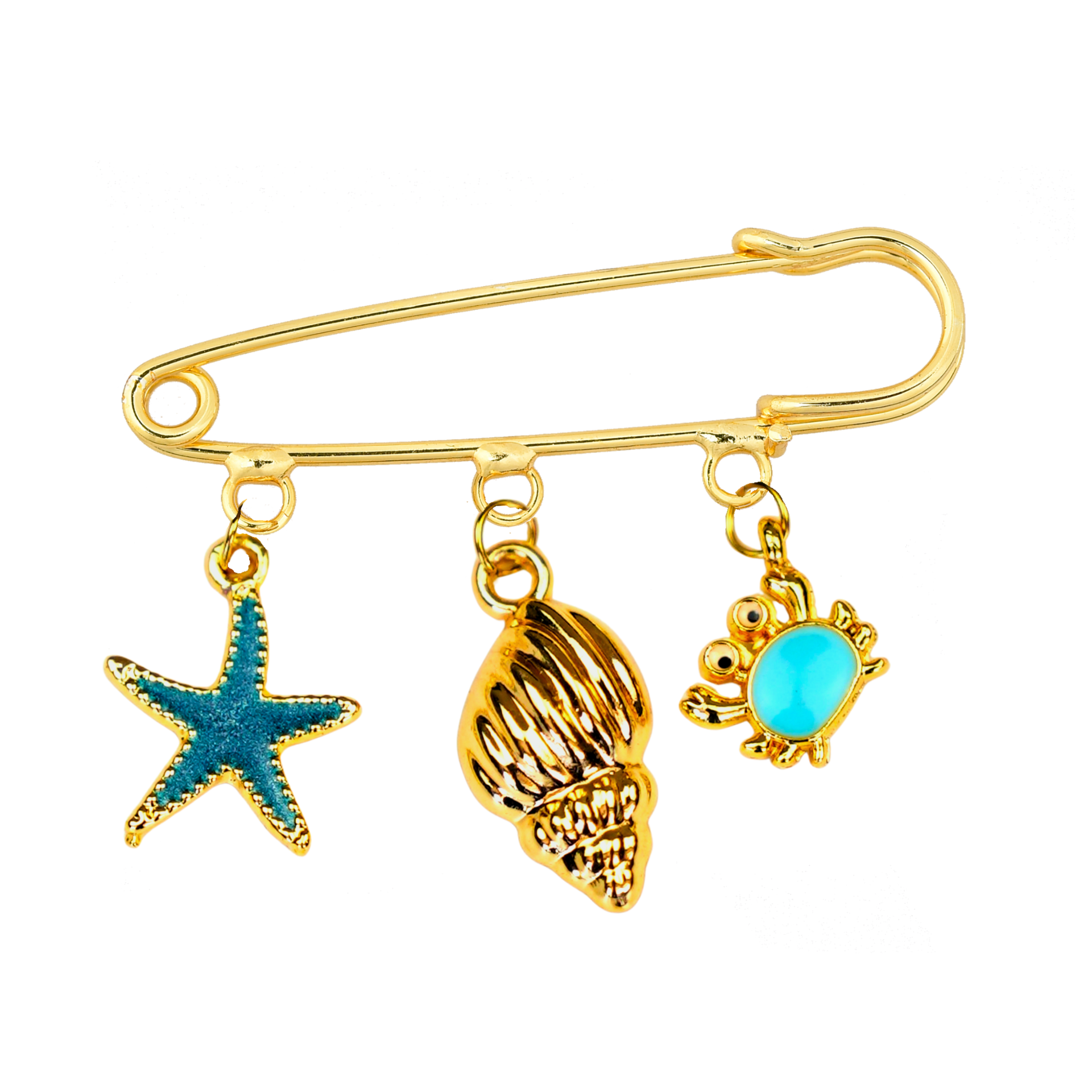 sea‘s song ハンドメイド　貝殻　王冠 Ocean Soul PinCharm – Çengelli İğneli Çanta & Giyim Süsü | Happyangels
