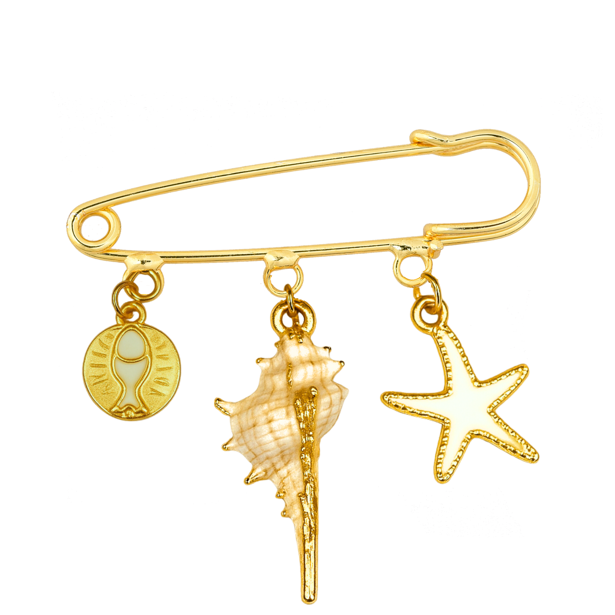 Shell Moon Çengelli İğneli Giyim & Çanta Süsü  – PinCharm (Bag Charm) | Happyangels