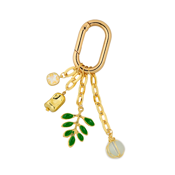 Olive Grace Altın Kaplama Zincirli Çanta Süsü – KeyCharm (Bag Charm) |